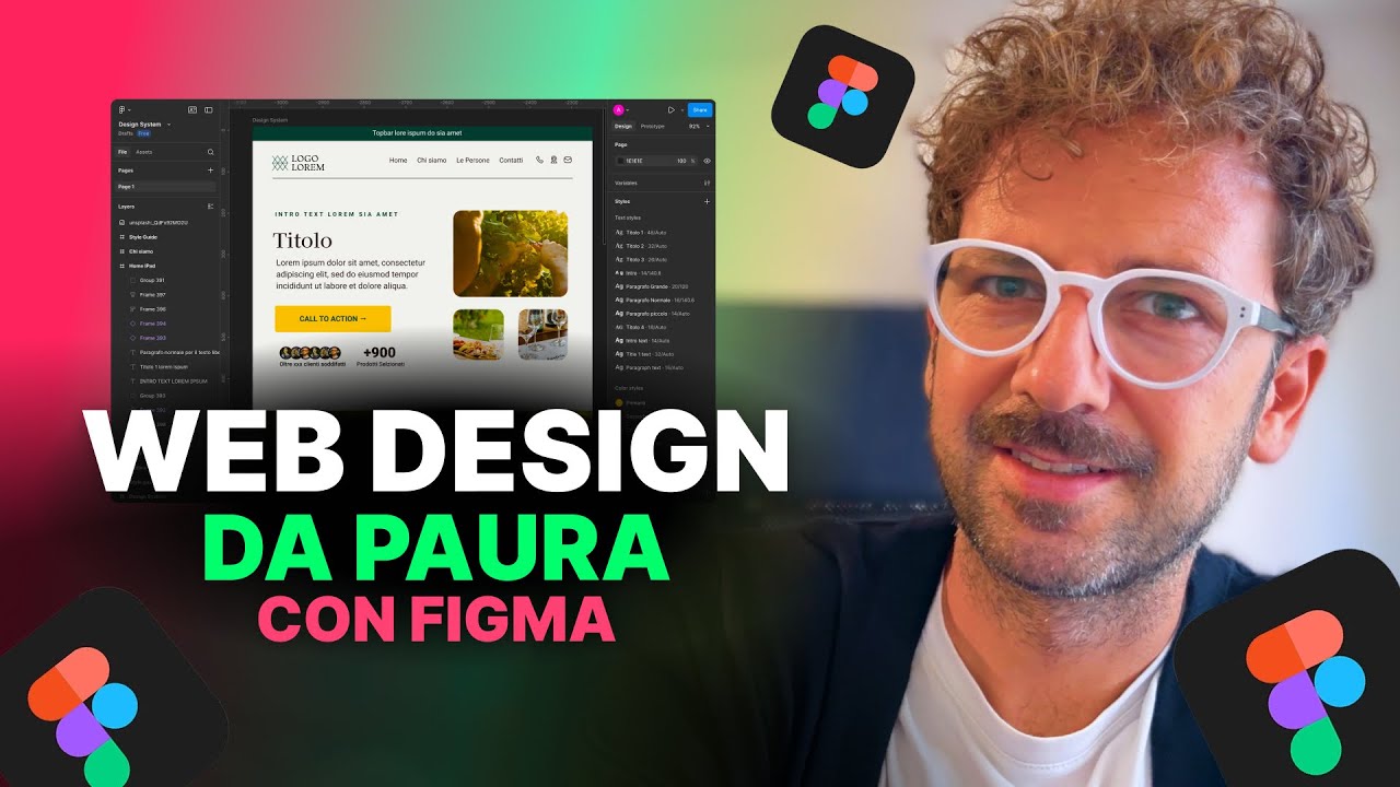 Corso Figma 2026: Crea Web Design Fighi in 45 min (Tutorial Ita)