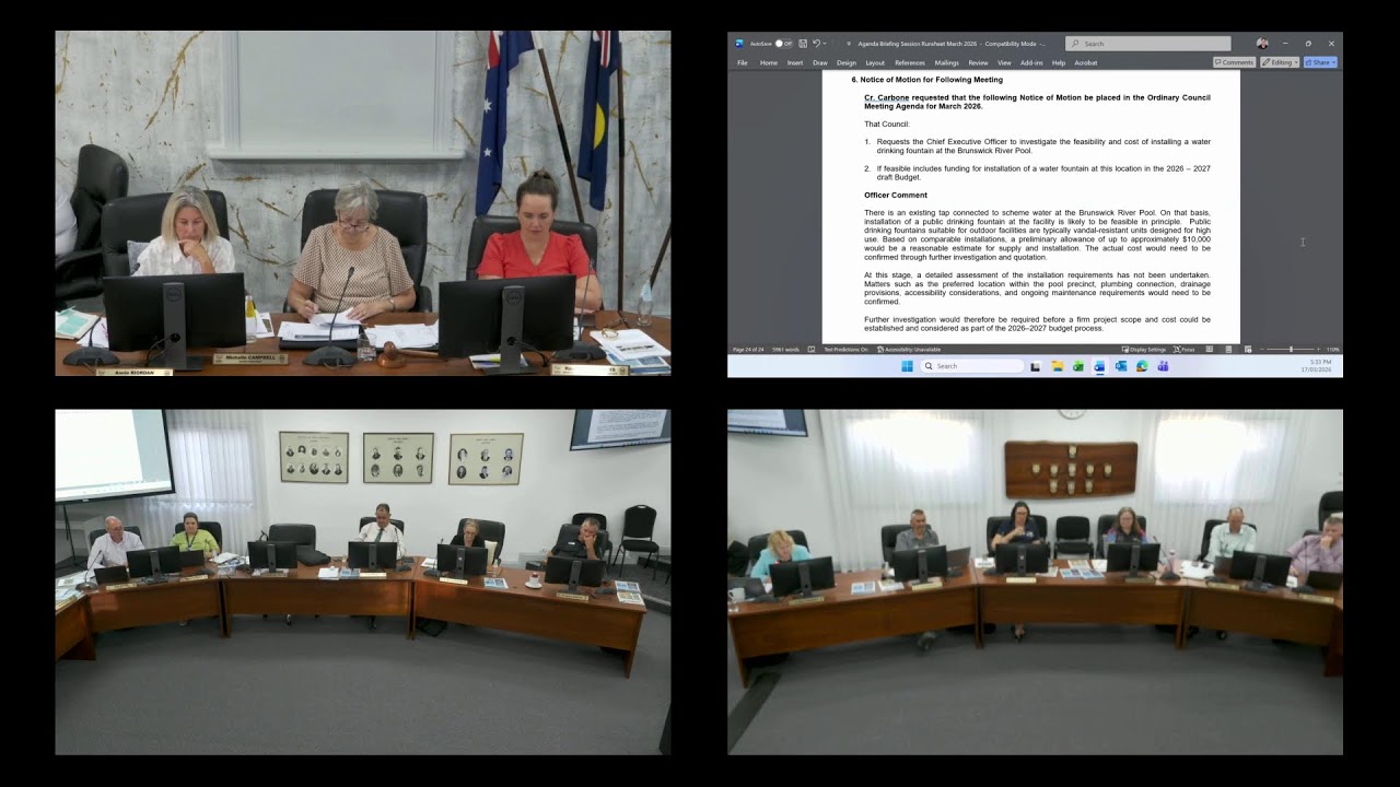 Harvey Council March 2026 Agenda Briefing Session