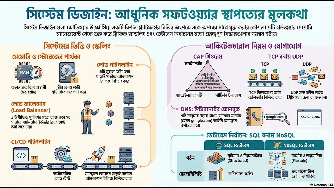 সিস্টেম ডিজাইন: ভেতরের গল্প 🧠 | Scalable Architecture Explained (Bangla)