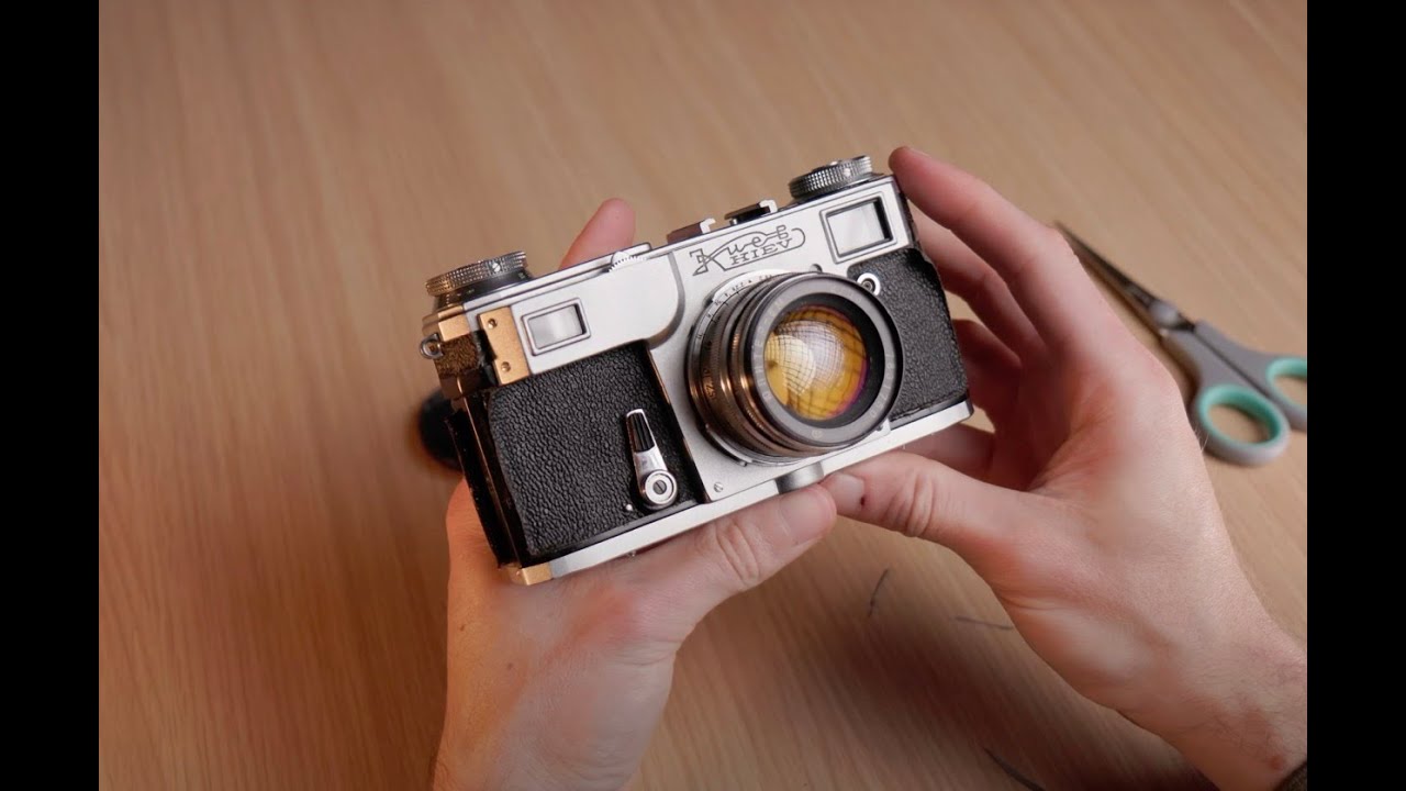 Kiev 4a aperture shutter and loading film ASMR