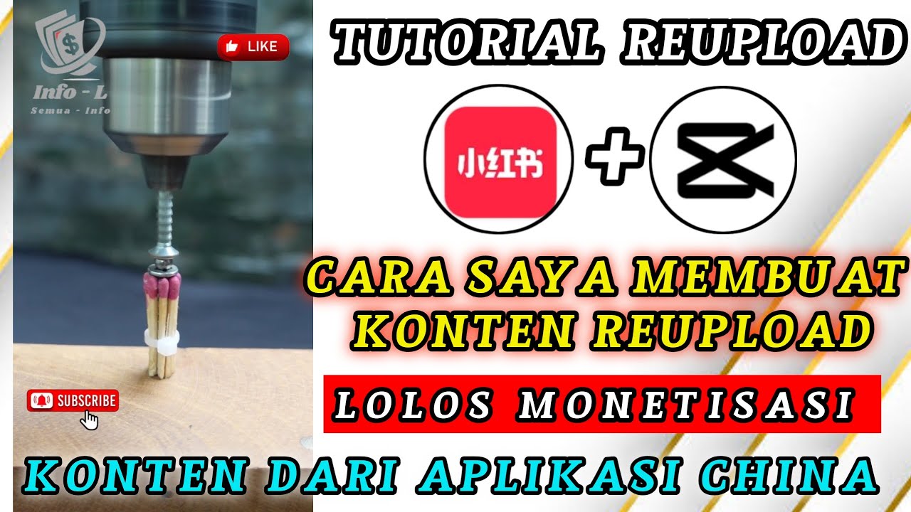 Tutorial membuat konten reupload dari aplikasi red note lolo monetisasi - ide konten youtube 2025