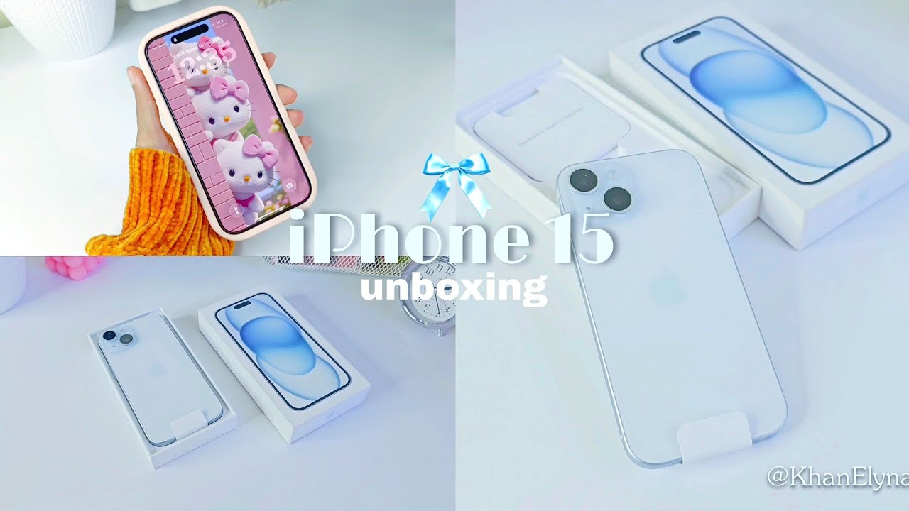 ✨ iPhone 15 Unboxing Aesthetic 🎧⋆𐙚 ̊. accesories 💎🎀 and setup #aesthetic #unboxing #iphone