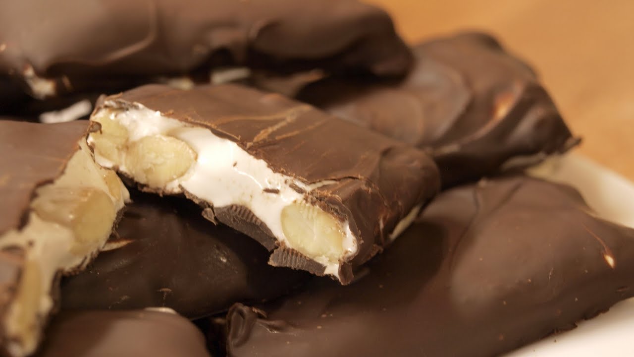 Нуга в шоколаде / How to make Nougat bars ♡ English subtitles