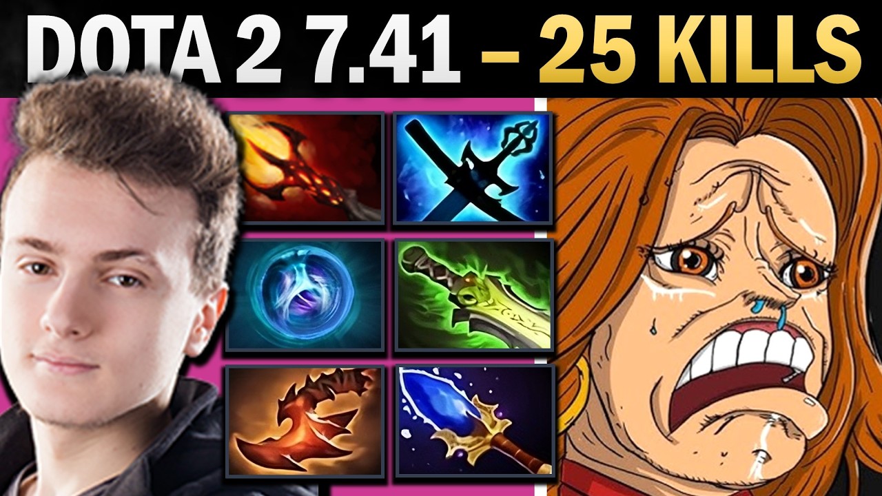 Lina Dota 2 7.41 with 25 Kills and Dagon - Dota 2 Gameplay
