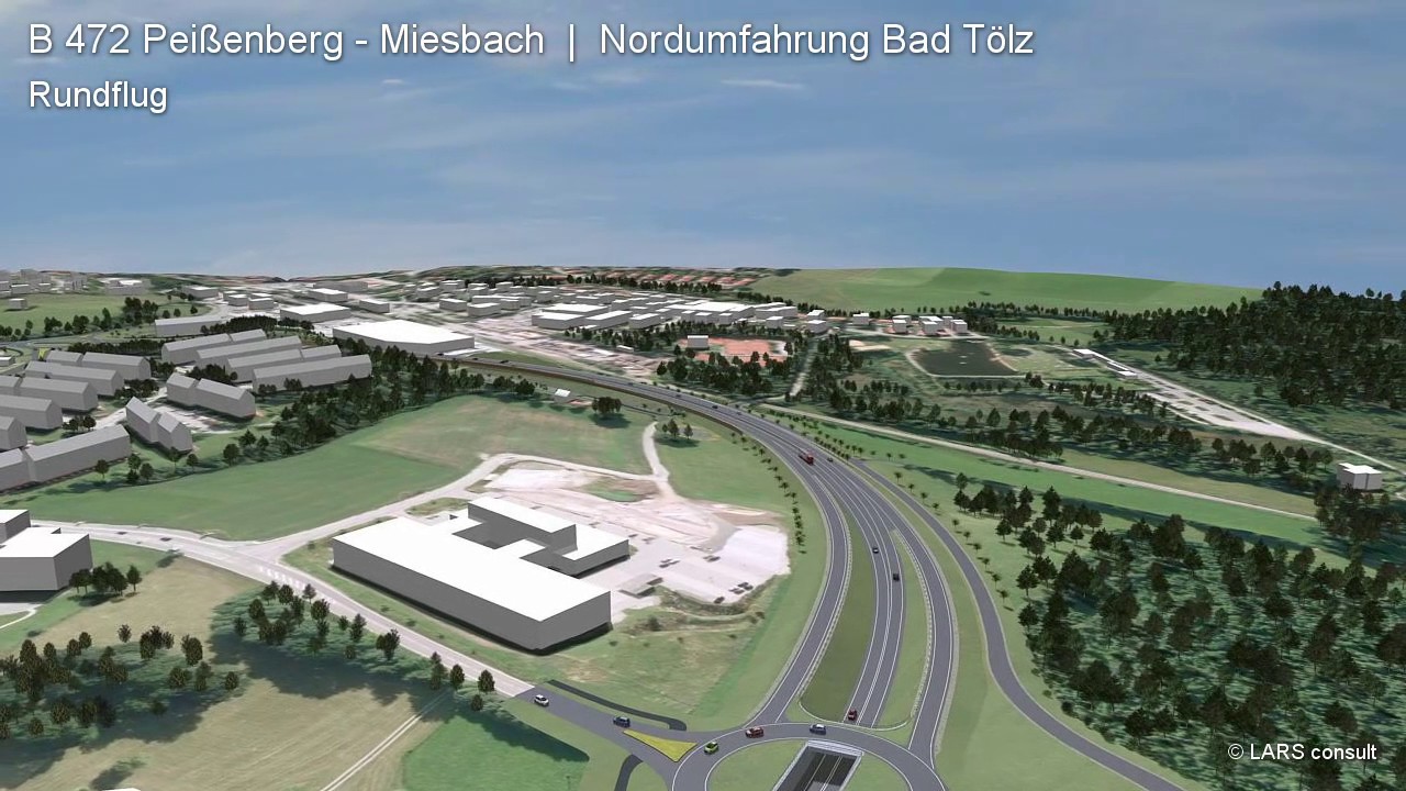 3D-Visualisierung der Tölzer Nordspange - Rundflug