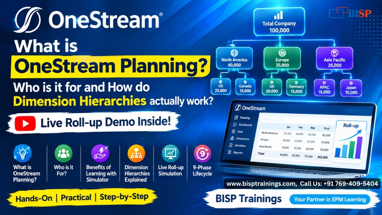 OneStream Planning Explained Dimension Hierarchies Live Simulator  BISP Trainings