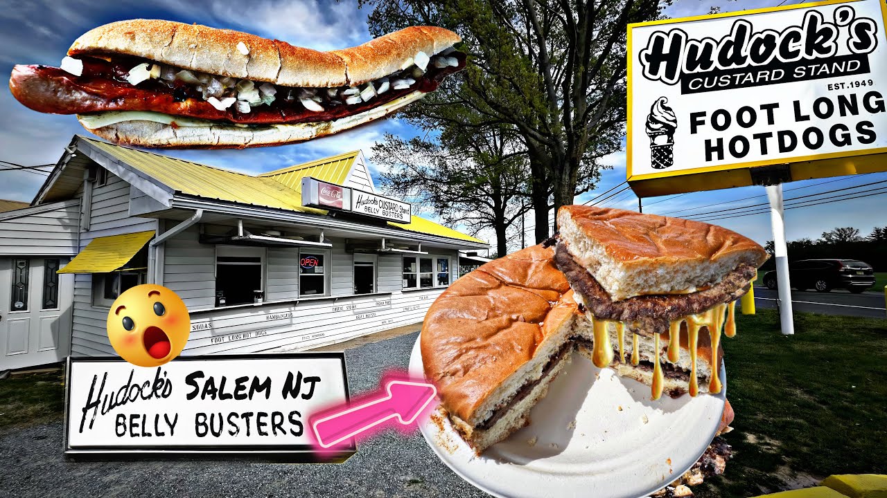 The BELLY BUSTER! A Burger the Size of a Pizza! Hudock’s NJ