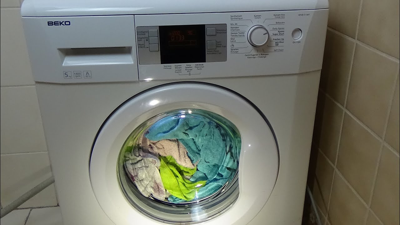 Daily Xpress wash 90 degrees program BEKO WMB 51441 washing machine, test example movie #310
