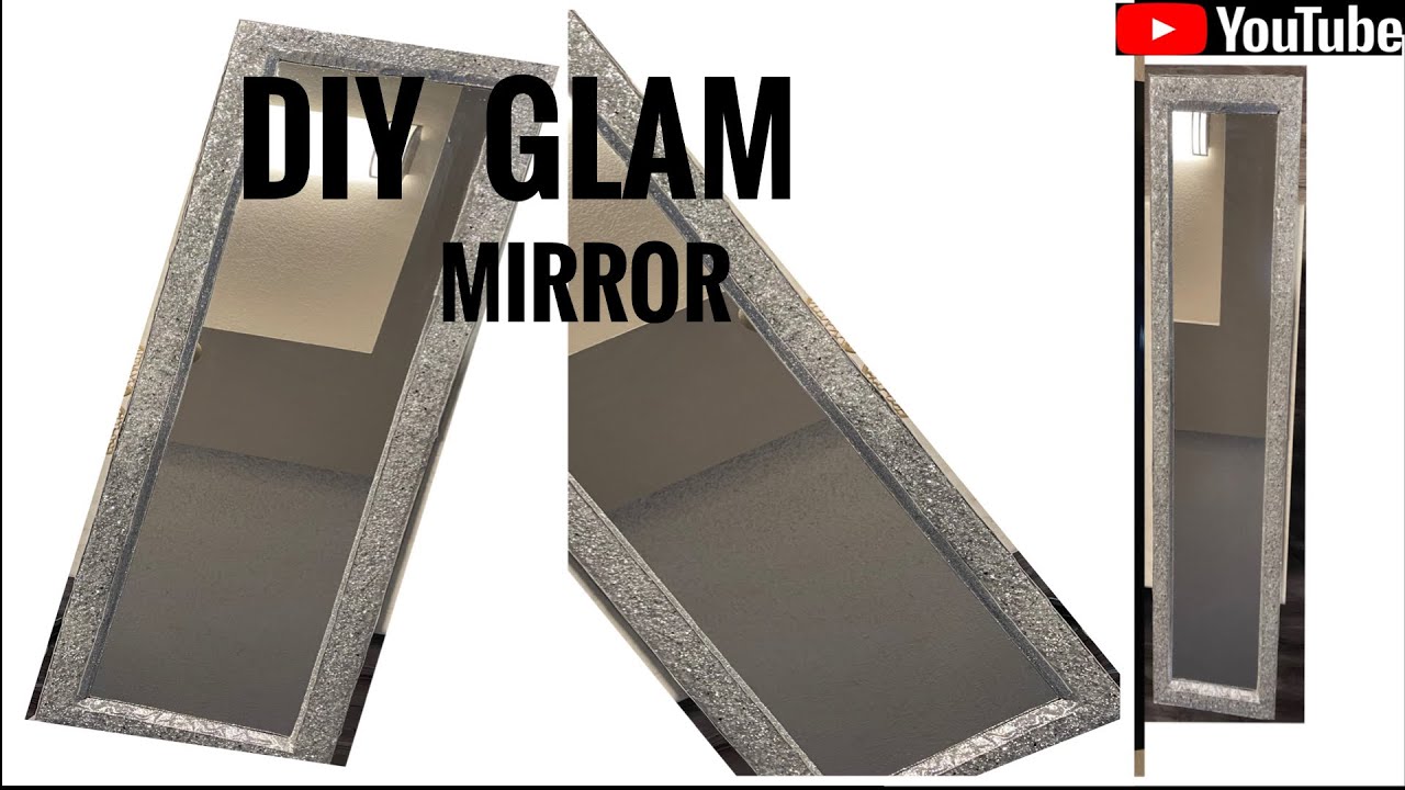 HOW TO USE  CRUSHED GLASS TO GLAM UP A MIRROR FRAME | MIRROR DIY