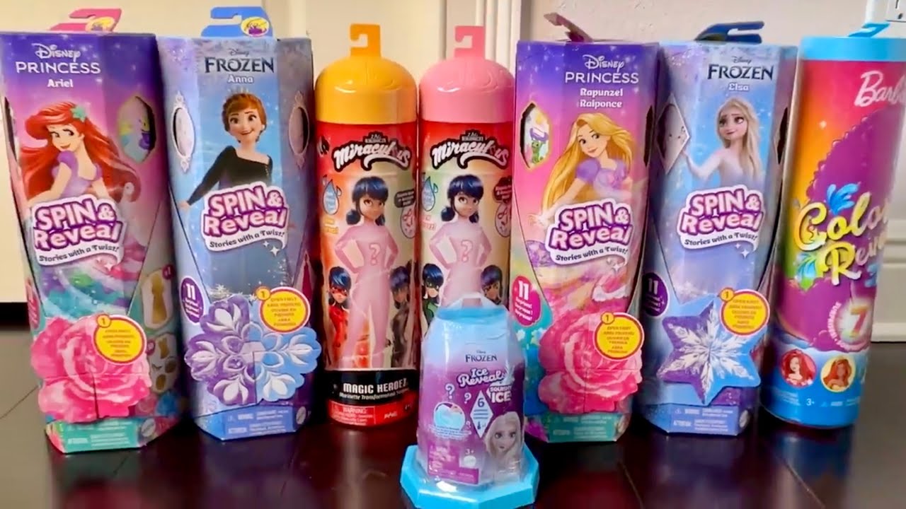 5 hours ASMR Disney Princess Spin & REVEAL surprise DOLLS Unboxing Toys Miraculous Ladybug ‼️