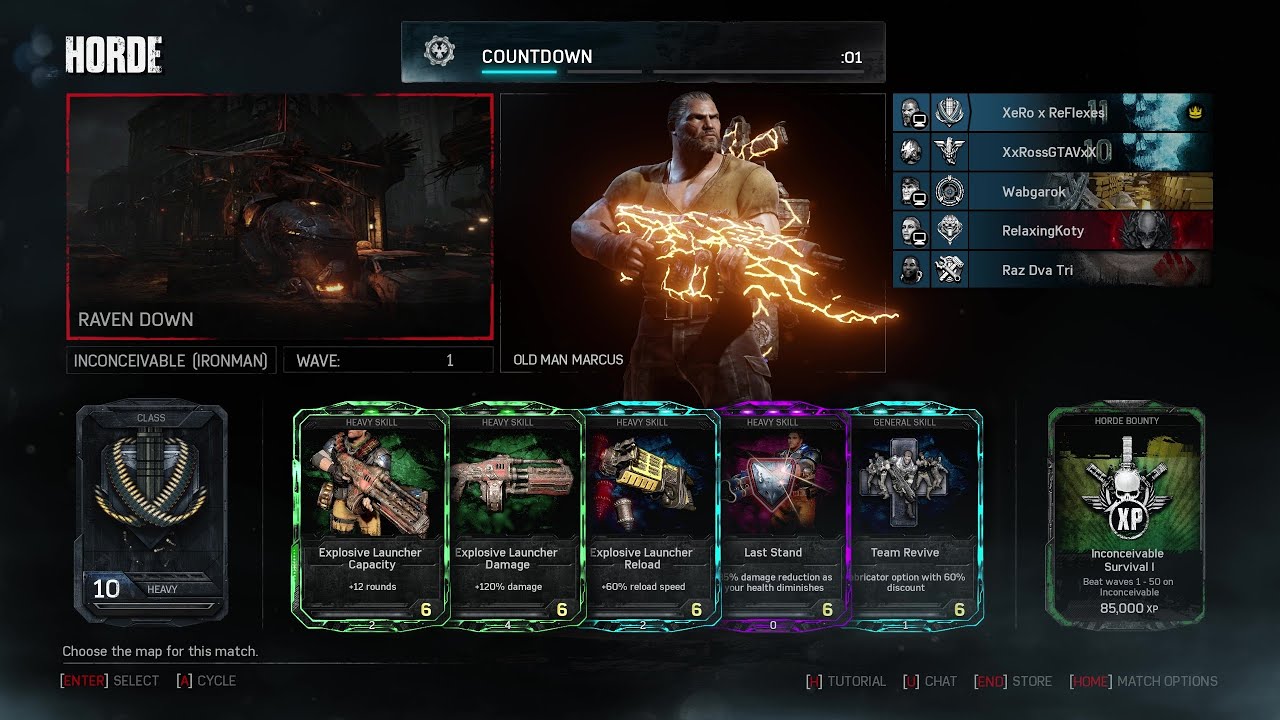 Gears of War 4: Inconceivable/Ironman Horde 1-50 on Raven Down