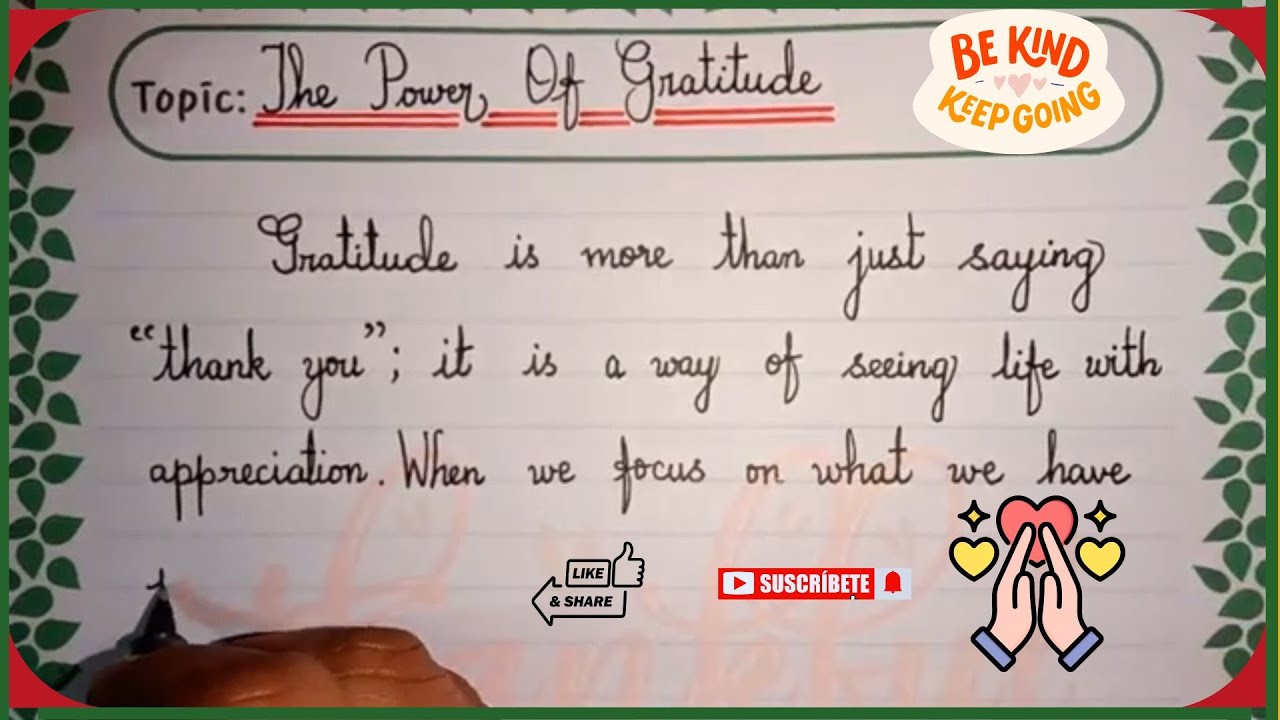 The Power of Gratitude | Few Lines Short Essay on Gratitude | 10 Lines Essay on Gratitude Writing