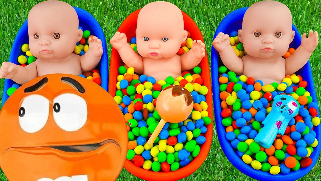 30 Minutes Satisfying Video Mixing Funny Candy ASMR & Make Up in 3 Bathtubs with Magic M&M s Slime