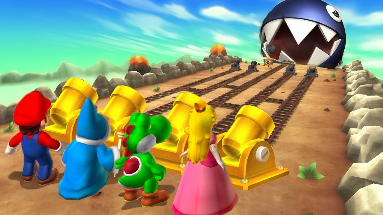 Mario Party 9 MiniGames Kamek Vs Mario Vs Yoshi Vs Peach (Master Difficulty)