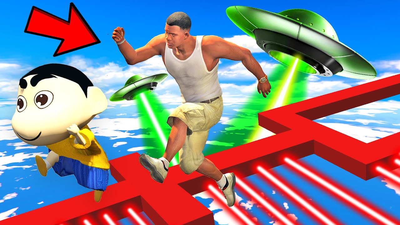 SHINCHAN AND FRANKLIN TRIED THE IMPOSSIBLE SPACESHIP PARKOUR CHALLENGE GTA 5