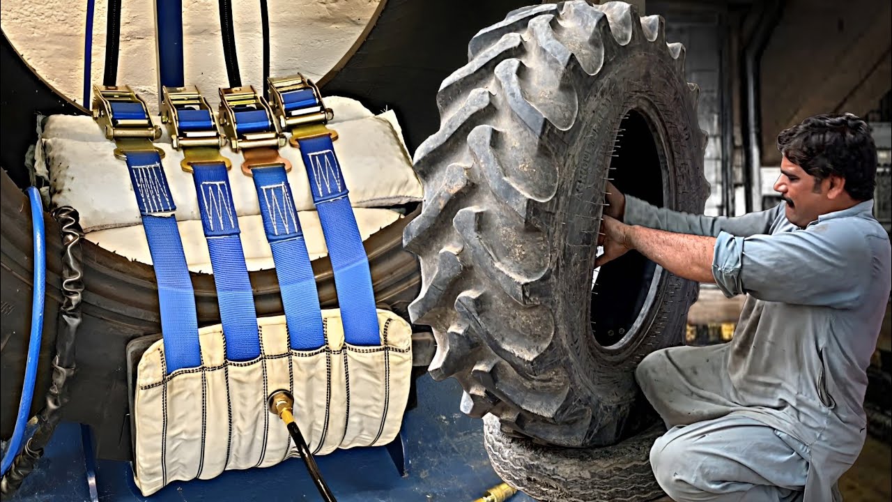 Unbelievable Giant Tractor Tire Patch Fix | This Dude Brings a Monster Farm Tire Back from the Dead!