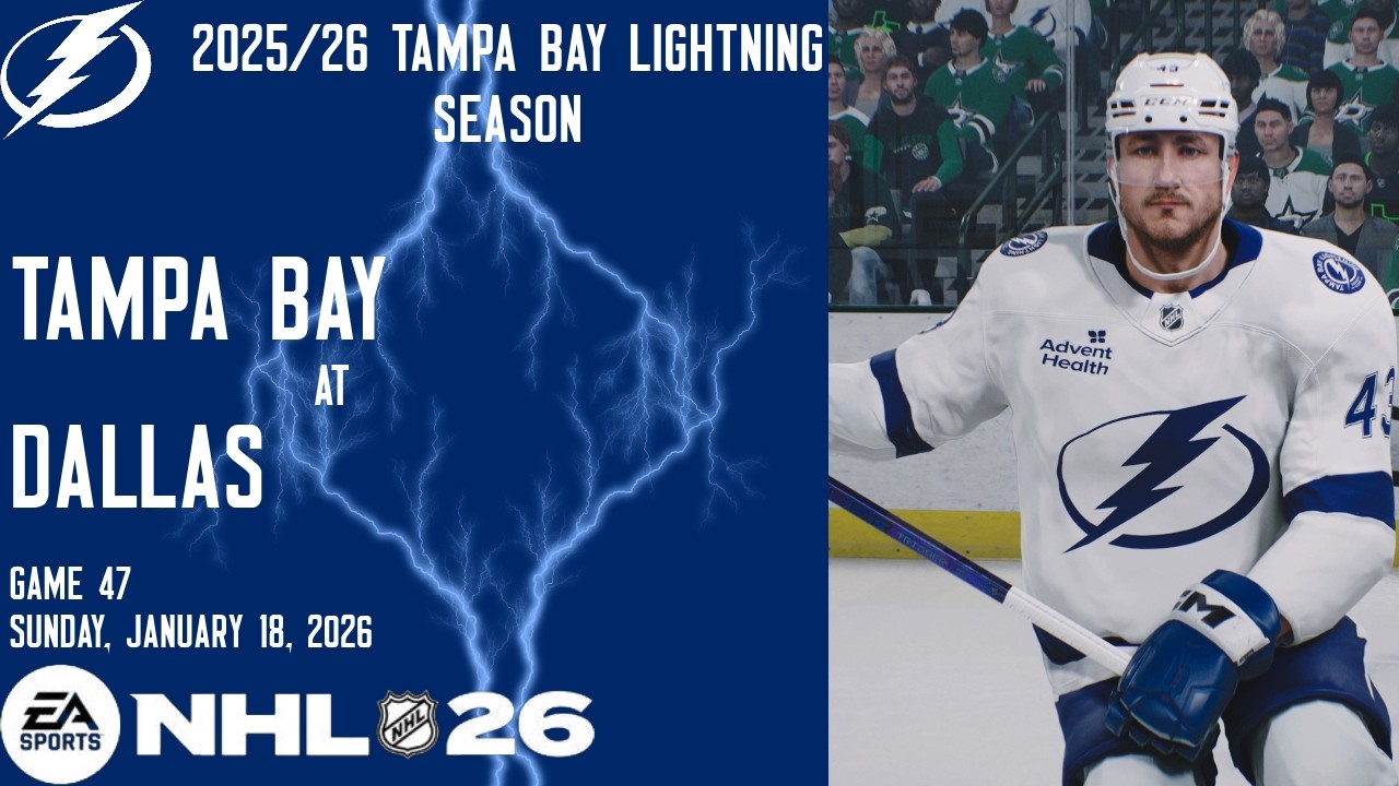 2025 Tampa Bay Lightning Season: Game 47-Goalies are Bigger in Texas?: Tampa Bay @ Dallas