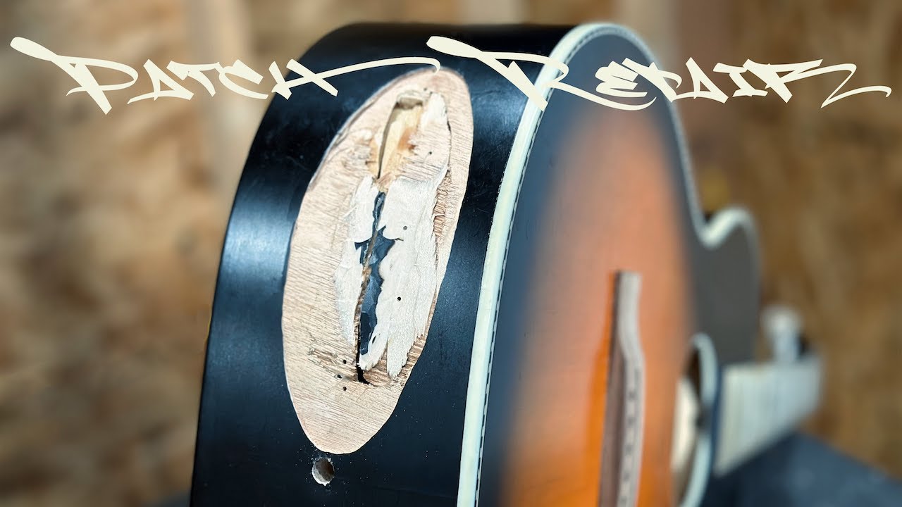 Acoustic Guitar Repair - My First Hole Repair