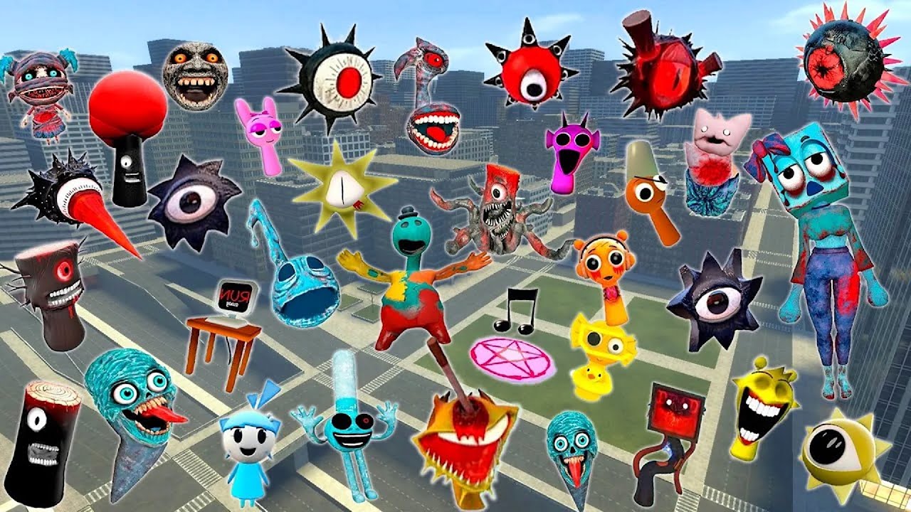 🏣 BIG CITY SPRUNKI MR SUN FUN COMPUTER MISS WENDA YELLOW PINKI COOL AS ICE SPARTAN KICKING IN GMOD !