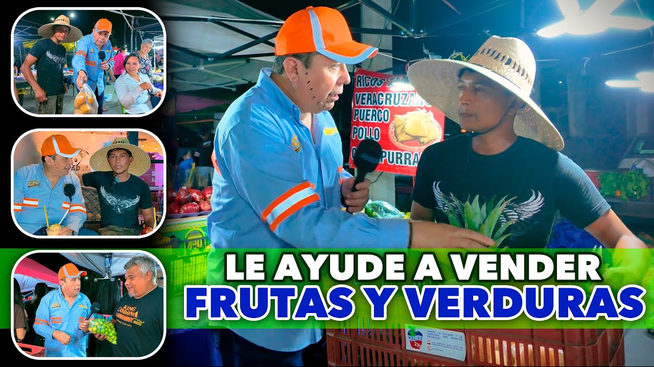 Vendiendo frutas y verduras en el mercado de los Fresnos Chilinflas