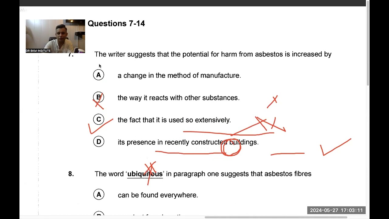 Asbestos oet reading solved | Tips to solve oet reading part C