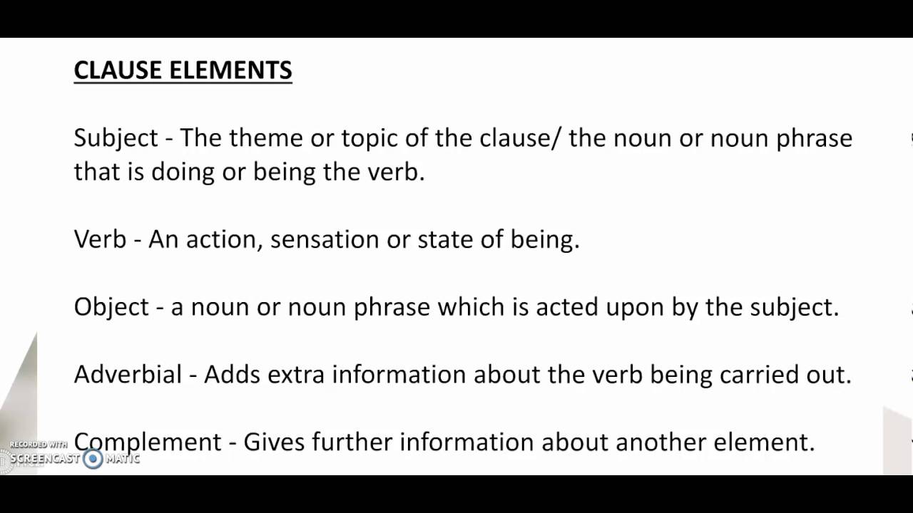 Clause Elements