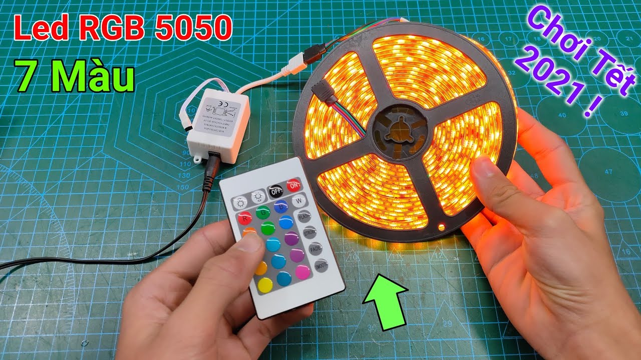Mở hộp đèn led RGB 5050 trang trí Tết