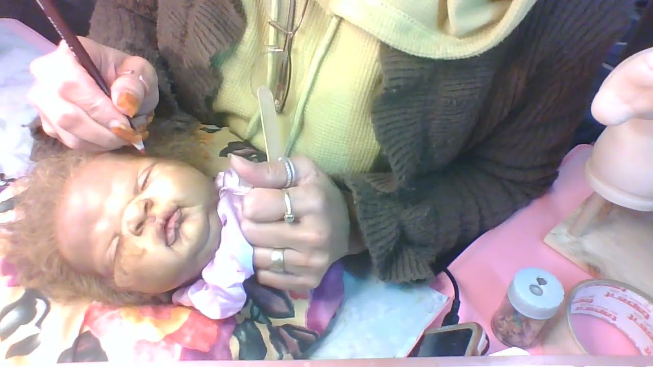 Reborn Maggie Ethnic Doll with Diva G, Maggie's Rooted EYEBROWS DETAILED *LAYAWAY available! *