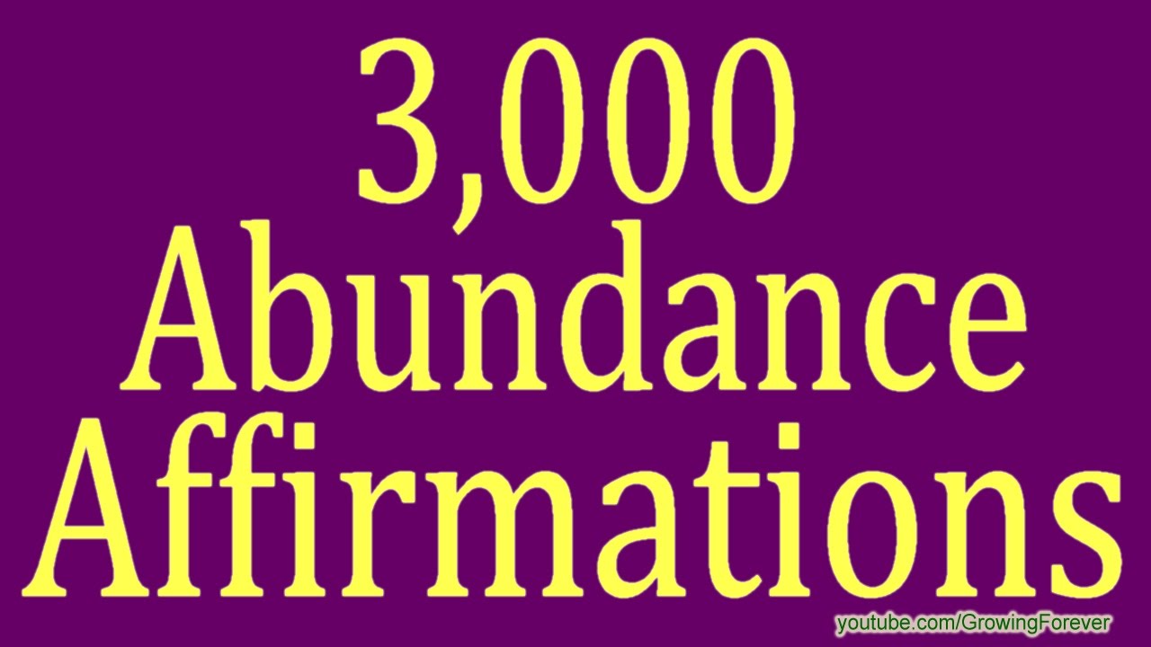 3000 ★POWERFUL★ Abundance Affirmations. Law of Attraction, Subconscious Mind, Prosperity, Wealth