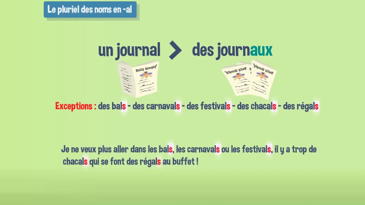 Le pluriel des noms en -al
