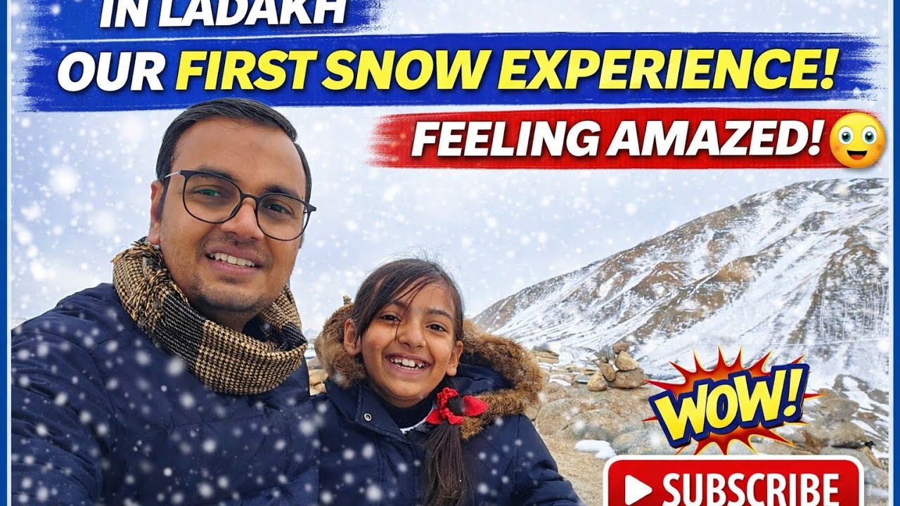 First Time Snow ☃️❄️Experience #ladakh #nvstimes #nikitaandfamily 