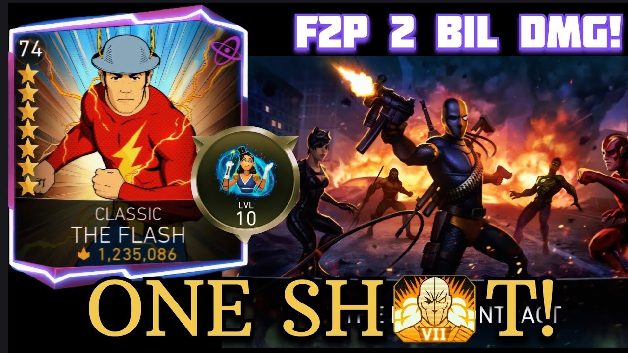 ONE SHOT!🔥 Boss DEATHSTROKE by Classic THE FLASH H7 The Last Contract Solo Raid | Injustice 2 Mobile