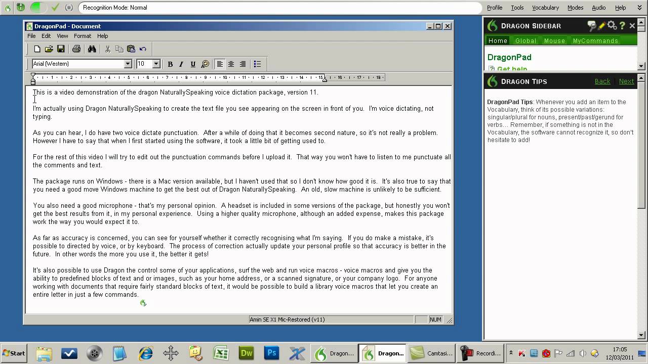 Dragon Naturally Speaking Premium version 11 review