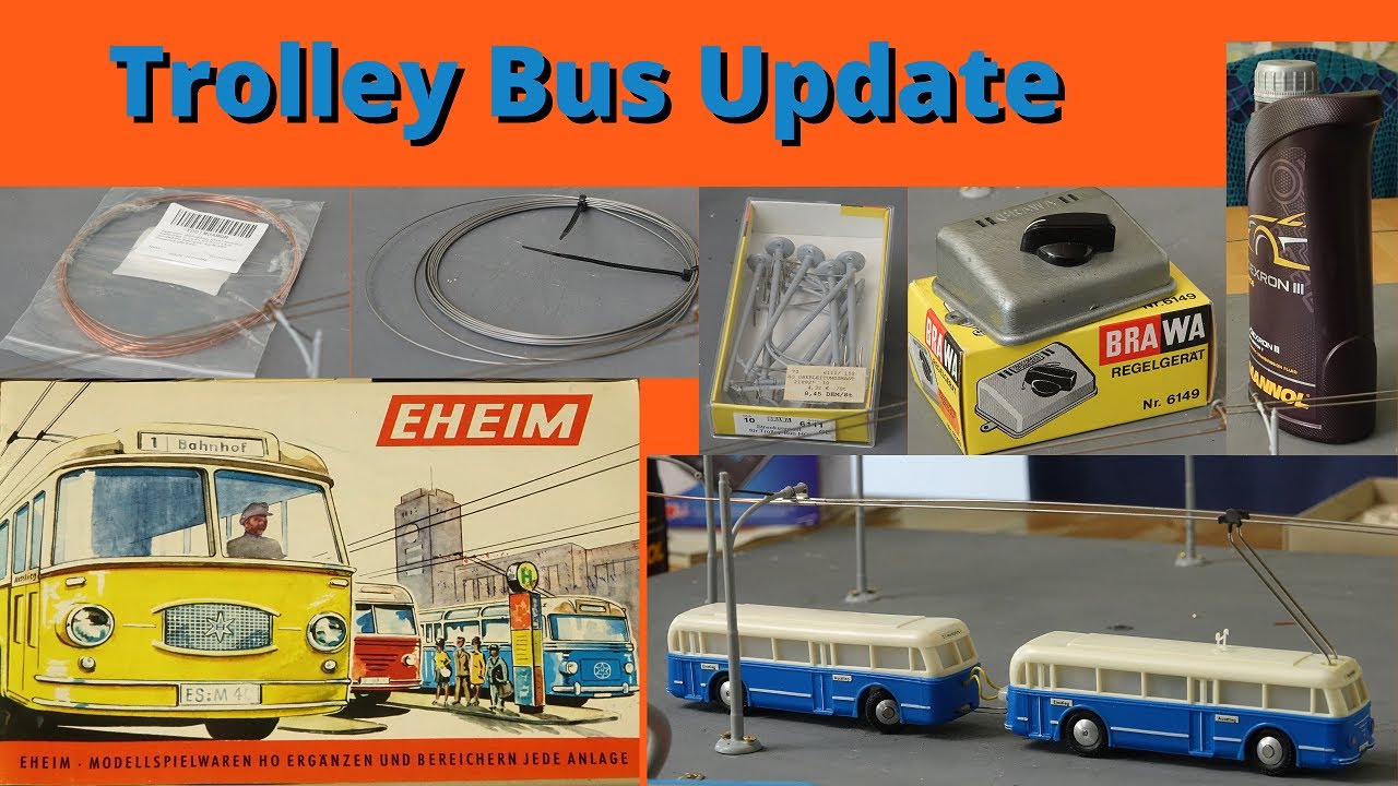 Trolley Bus aus den 1960ern, Kontaktproblem gelöst? neuer Fahrdraht, Masten und Regelgerät