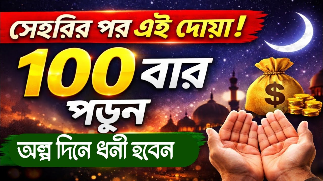 👉সেহরির পর এই দোয়া ১০০ বার পড়ুন | রিজিক ও বরকত বৃদ্ধির কার্যকর আমল