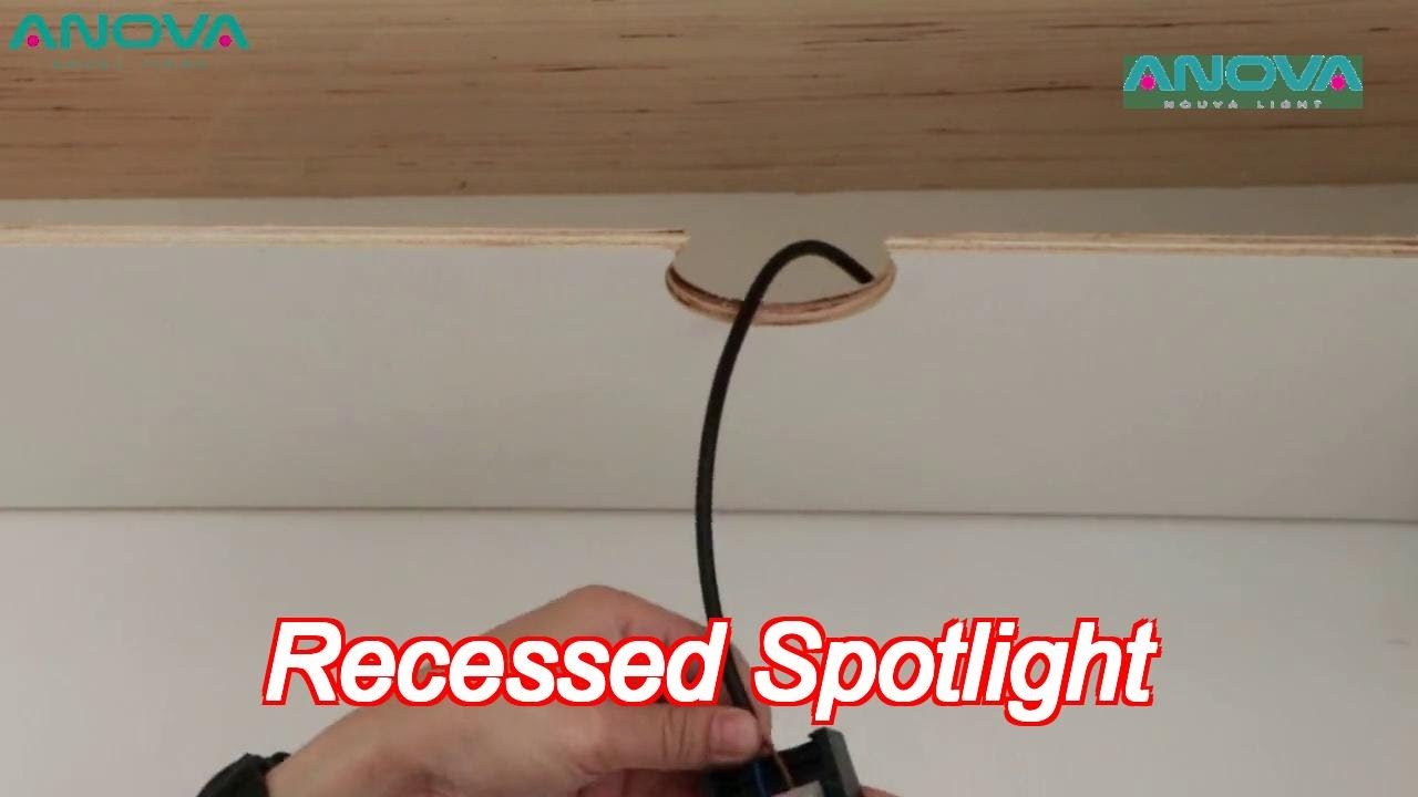 commercial lighting recessed spotlight frame with 20° tilt and rotating housing