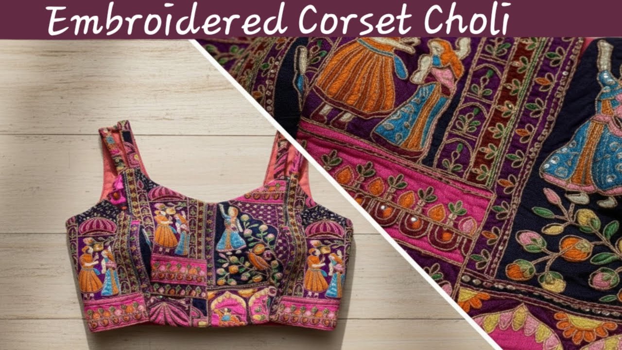 Embroidered Blouse with Corset Fit: Step-by-Step Tutorial #fashion #trending 