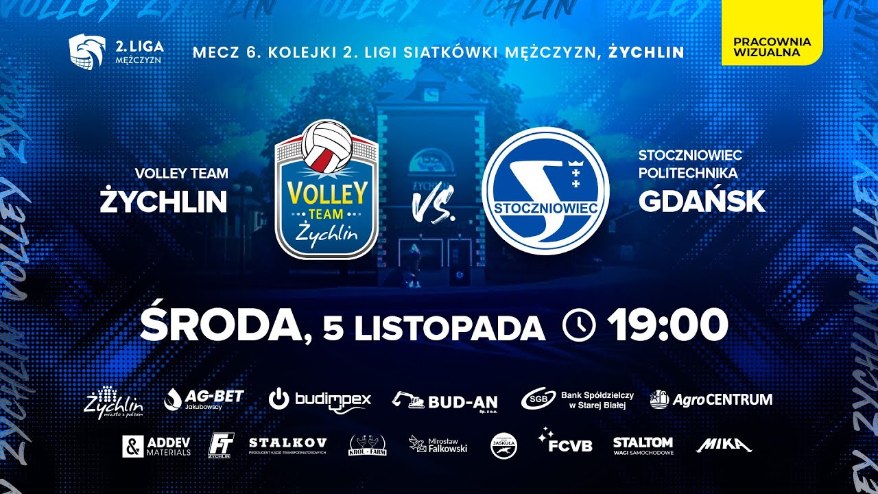 2 Liga. Volley Team Żychlin - Stoczniowiec Politechnika Gdańsk | Mecz 6. kolejki Grupy A.