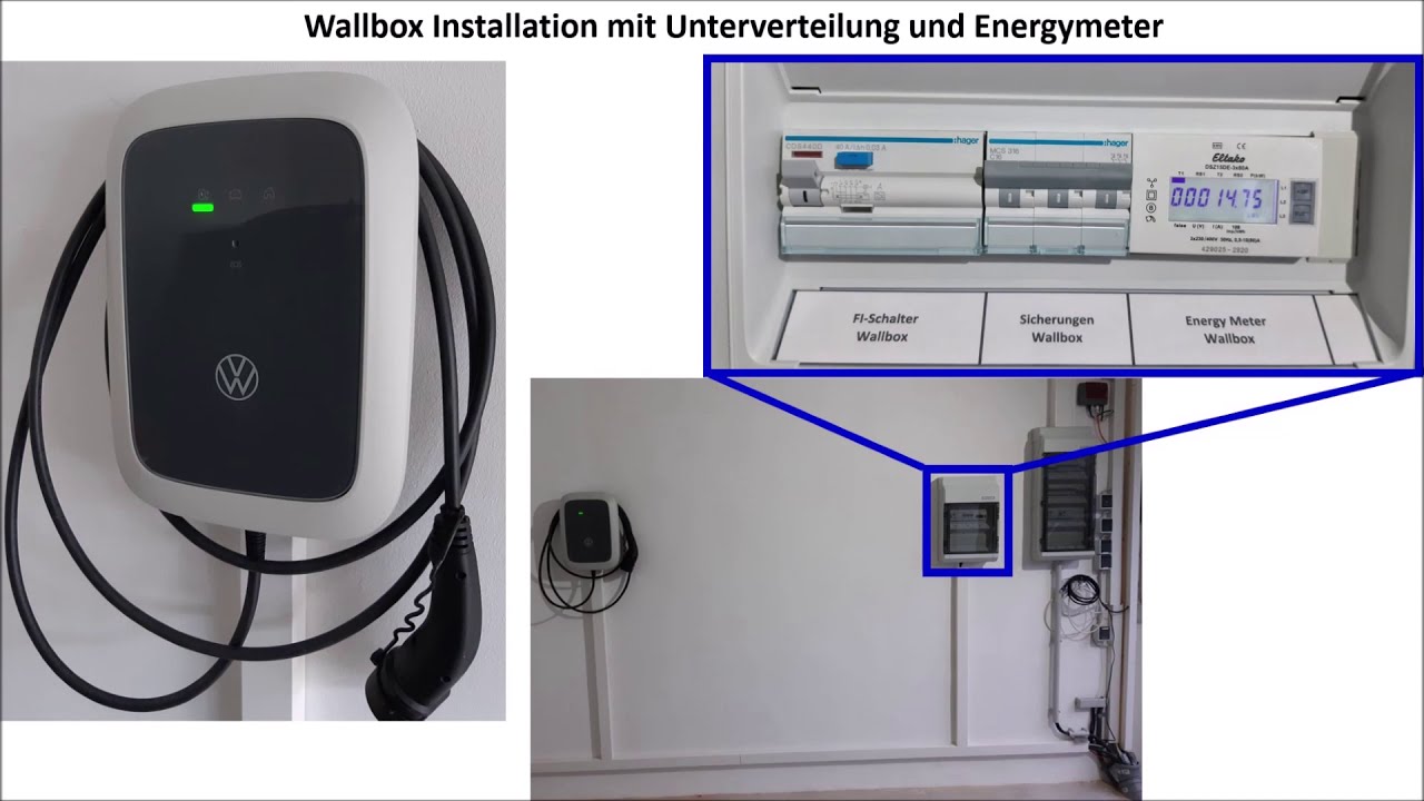 VW ID. Charger Wallbox Installation mit Unterverteilung und Energy Meter