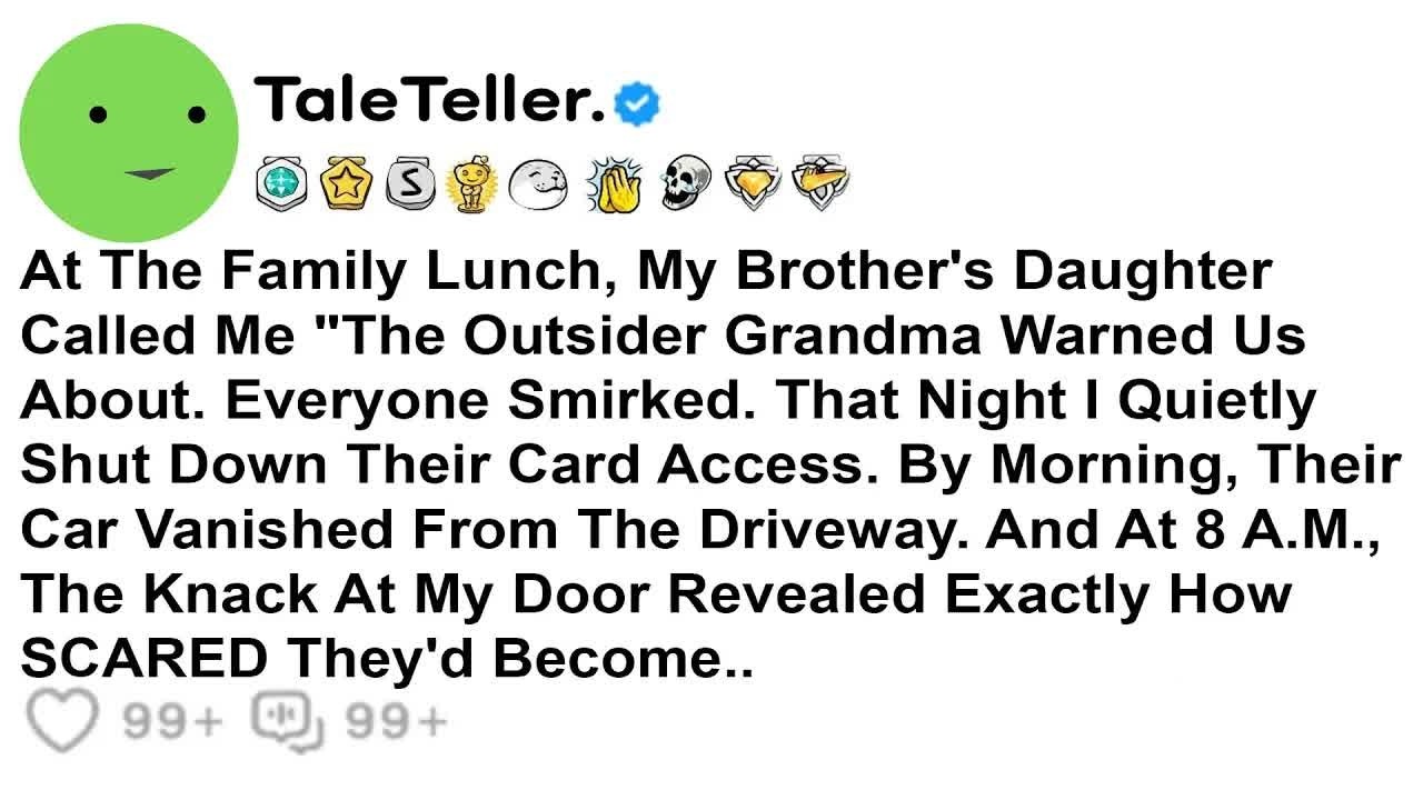 At The Family Lunch, My Brother’s Daughter Called Me “The Outsider Grandma Warned Us About