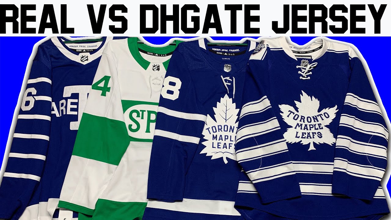 Оригинальная хоккейная майка Adidas Maple Leafs за 250 долларов против подделки DHGate за 35 долл...
