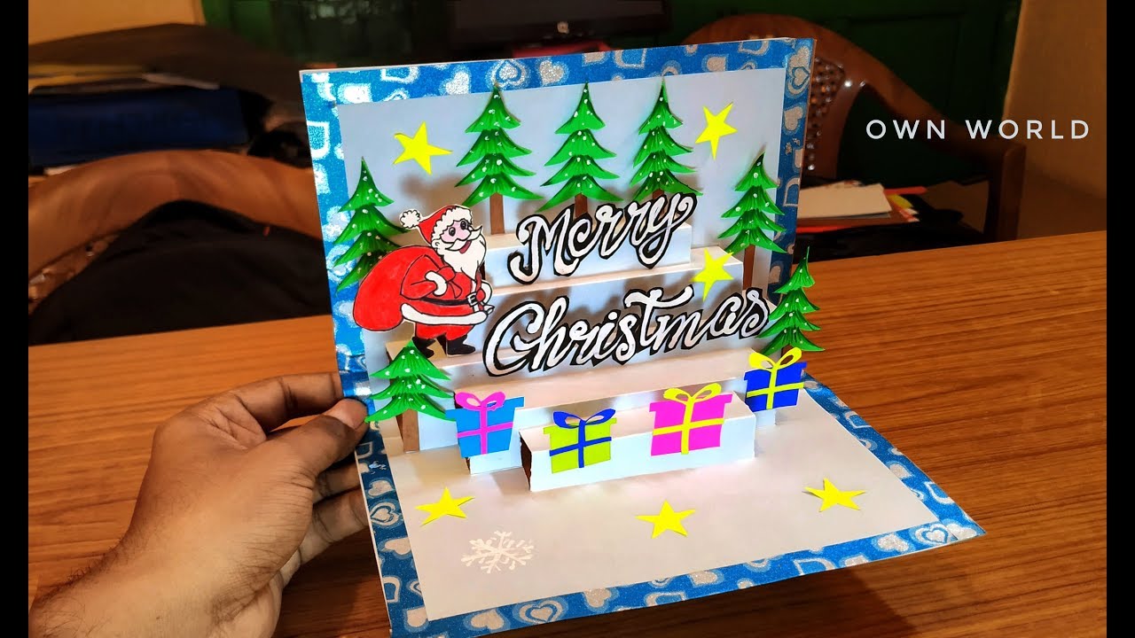 3D Christmas Pop Up Card | How to make a 3D Pop Up Christmas Greeting Card DIY Tutorial