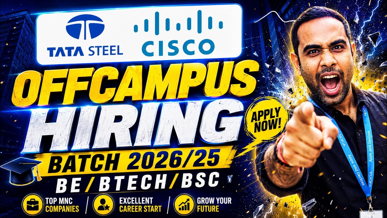 Набор персонала в TATA Steel в 2026 году | Набор персонала в Cisco в 2026/2025 году | BTech/BSC/BCOM