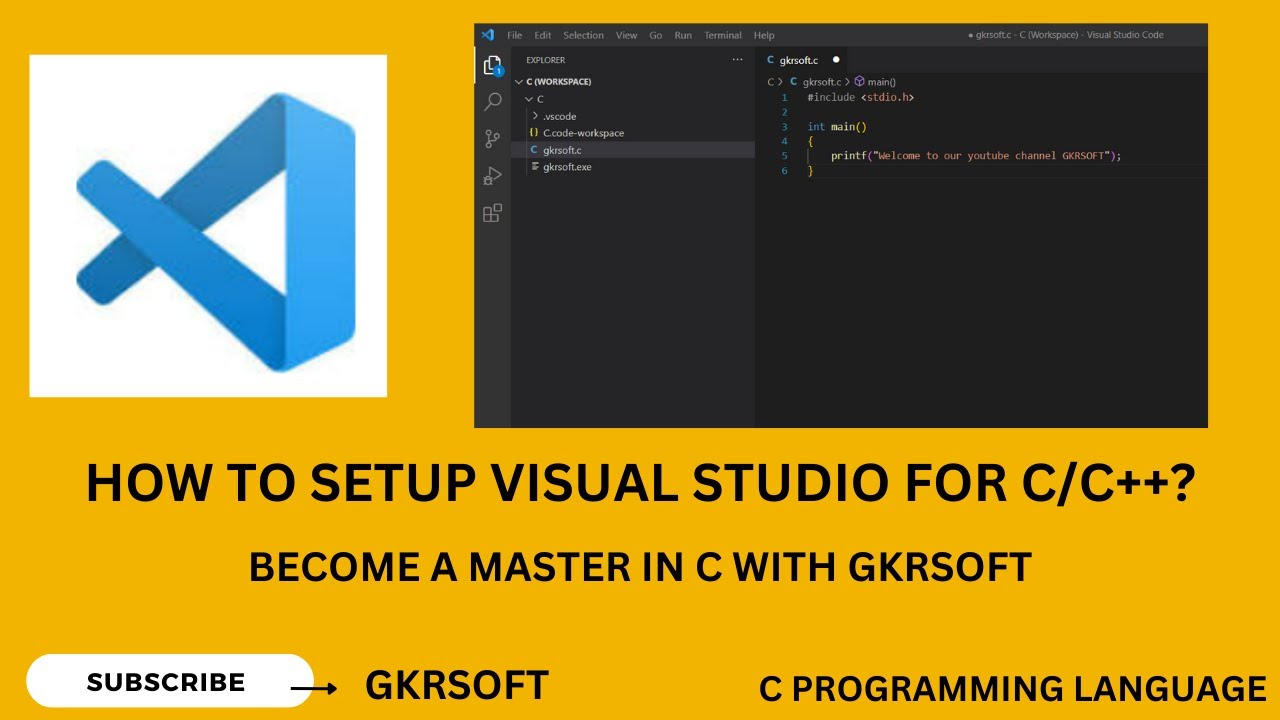 HOW TO SETUP VISUAL STUDIO FOR C / C++ EASILY Explained by GKRSOFT???
