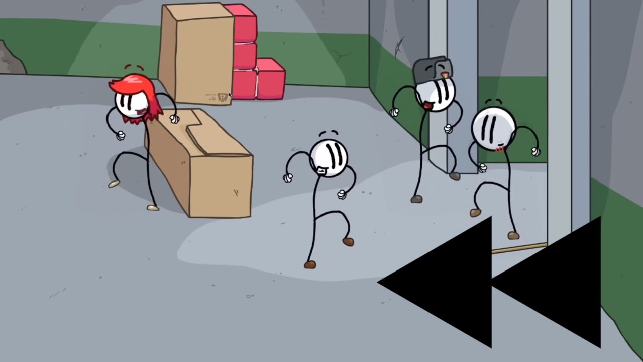 Henry Stickman distraction dance in reverse.