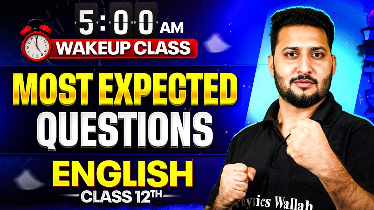 Most Expected Questions | JKBOSE Class 12th English🔥 | 5 AM Wakeup Class⏰ | JKBOSE Wallah