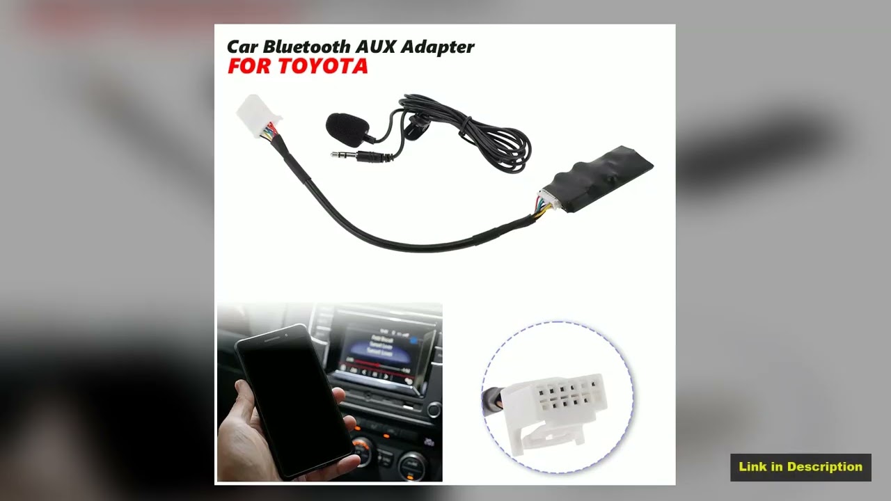 Car Bluetooth AUX Adapter Microphone Handsfree for Toyota RAV4 Bluetooth wireless music disc box