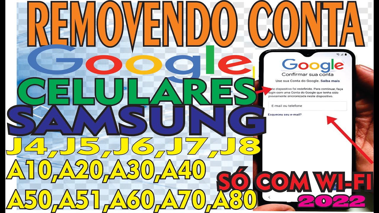 REMOVERNDO CONTA GOOGLE  DE QUALQUER CELULAR SAMSUNG APENAS COM WI-FI J4,J5,J7,J8 A10,A20,A30 AO A80