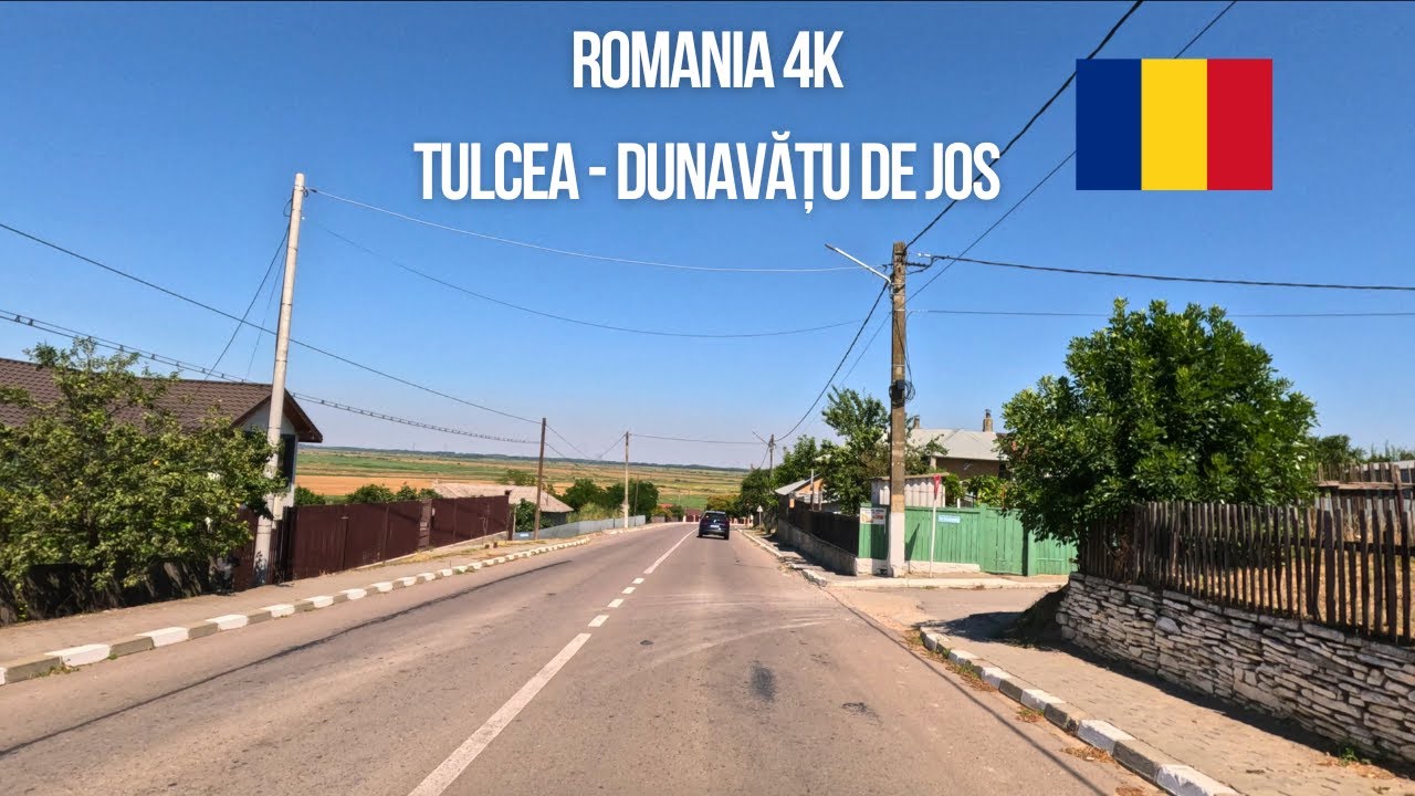 🚗 Real-Time Drive: Tulcea → Dunavățu de Jos, Romania 🇷🇴 | 4K Scenic Road Trip