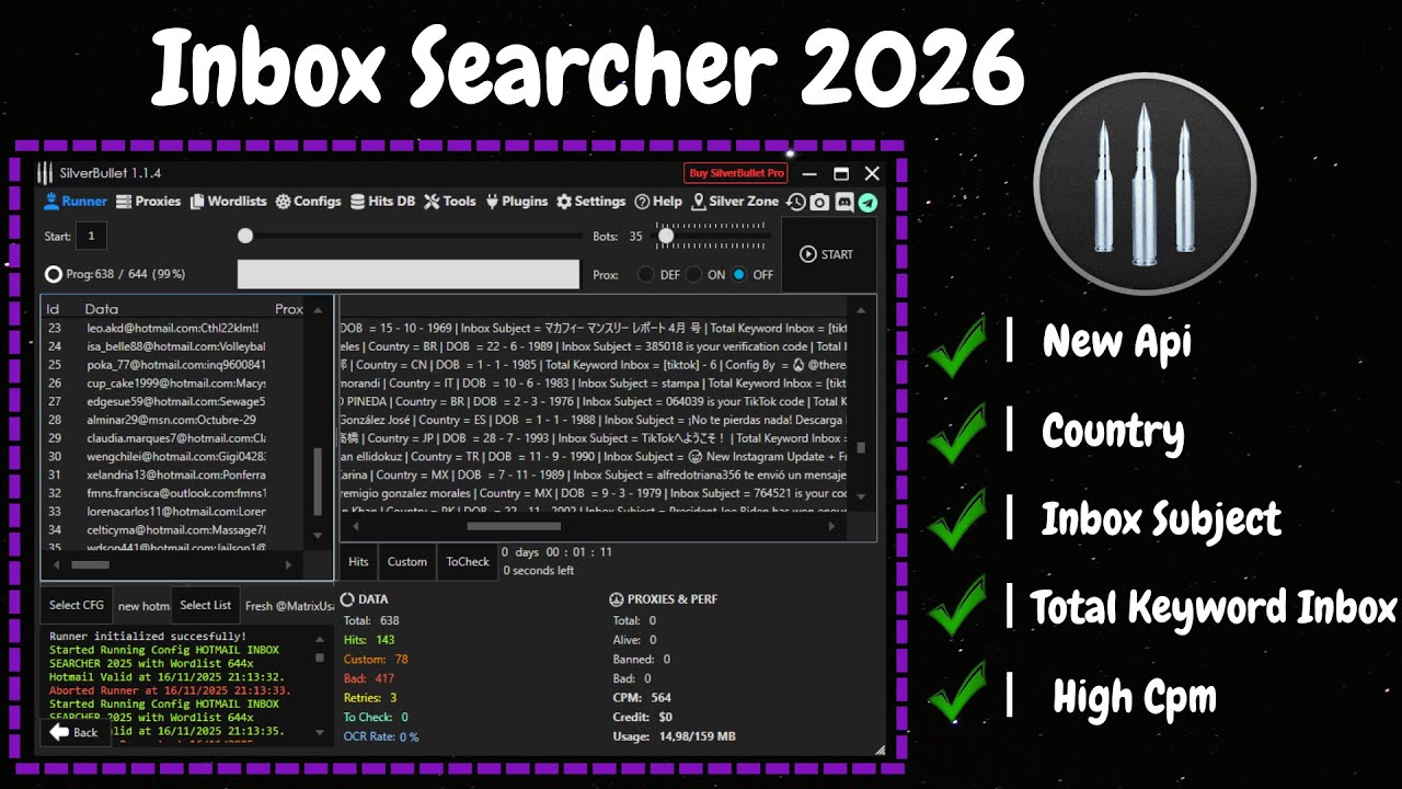 CONFIG CHECK HOTMAIL + INBOX KEYWORD SEARCHER 2026